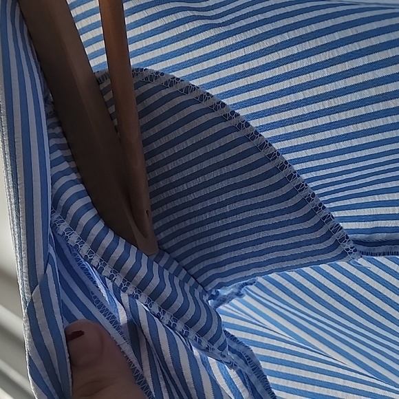 Vintage Image Oversized Pinstripe Single Button Crinkled Blazer Jacket - Picture 5 of 7